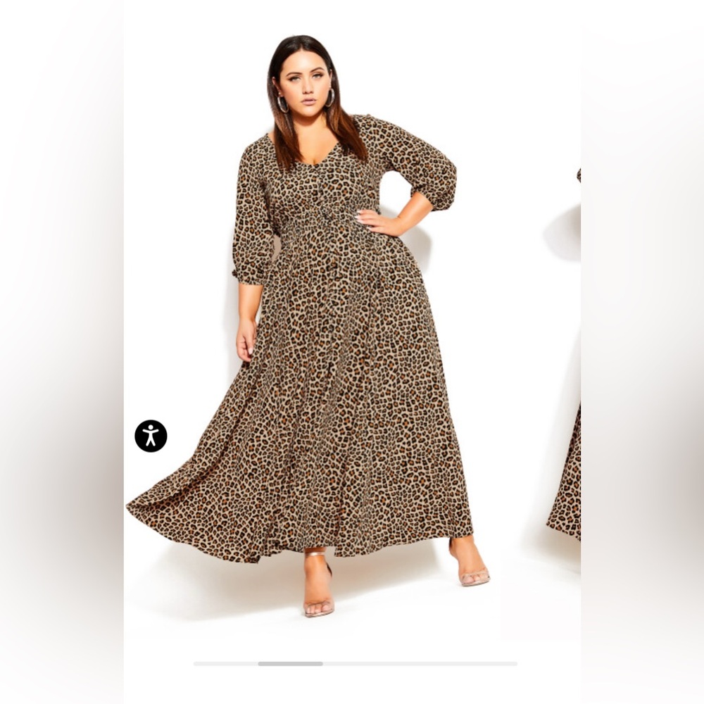 NWT - City Chic Cheetah Maxi Dress